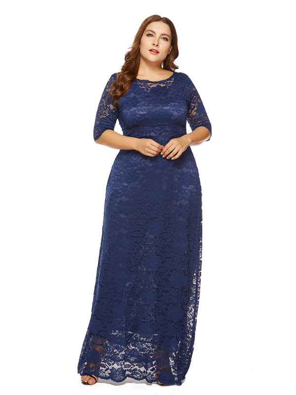 Elegant Lace Evening Maxi Dress