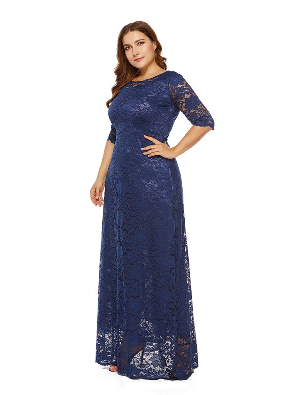 Elegant Lace Evening Maxi Dress