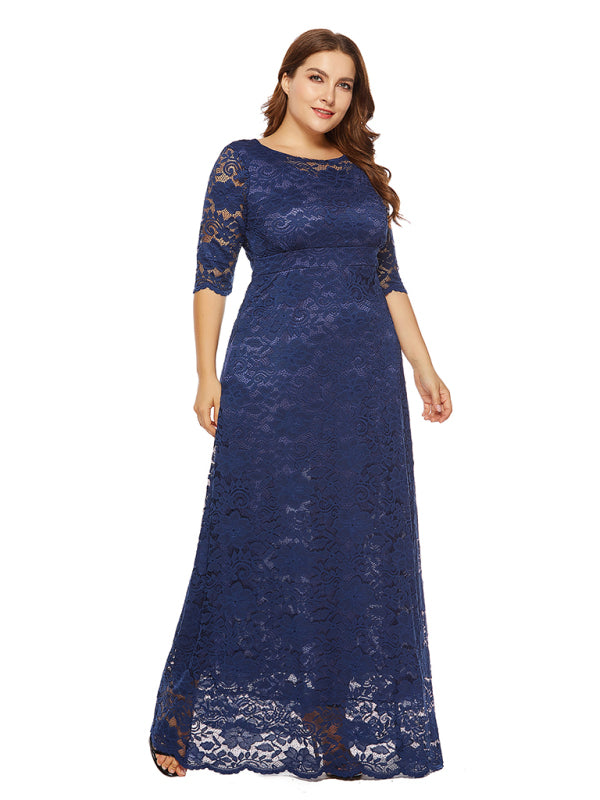 Elegant Lace Evening Maxi Dress
