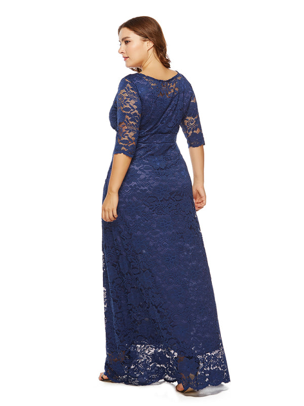 Elegant Lace Evening Maxi Dress