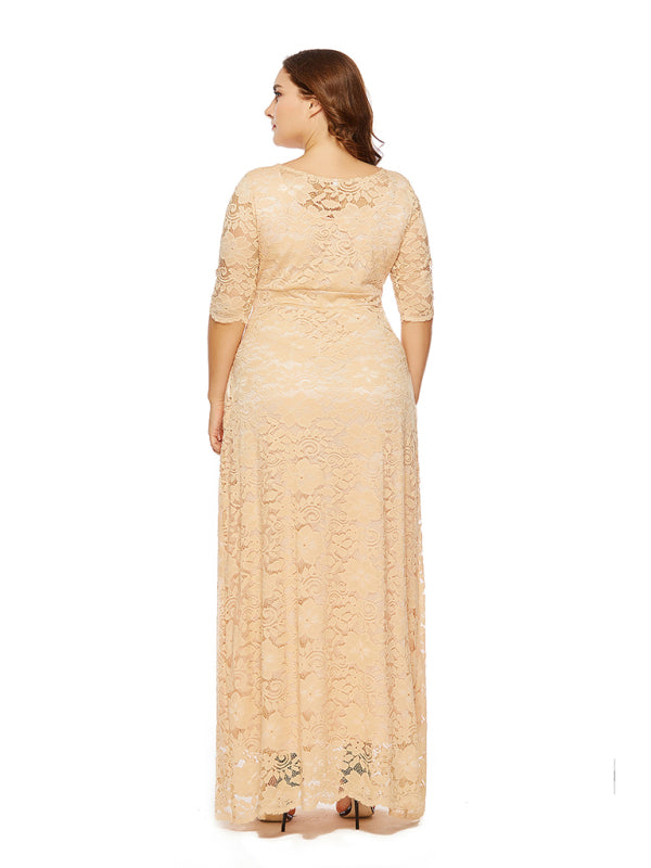 Elegant Lace Evening Maxi Dress