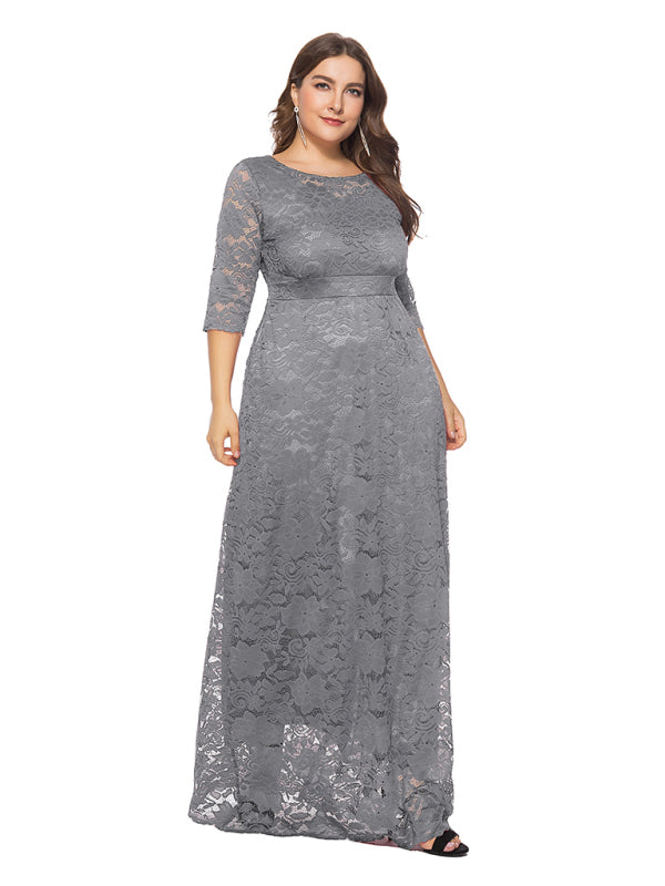 Elegant Lace Evening Maxi Dress