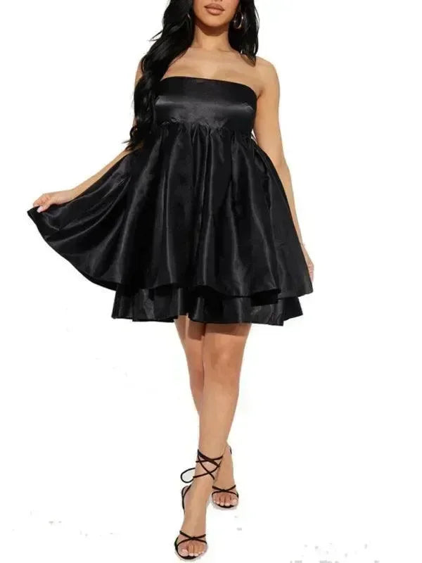 Elegant Satin Lace Bodycon Mini Dress