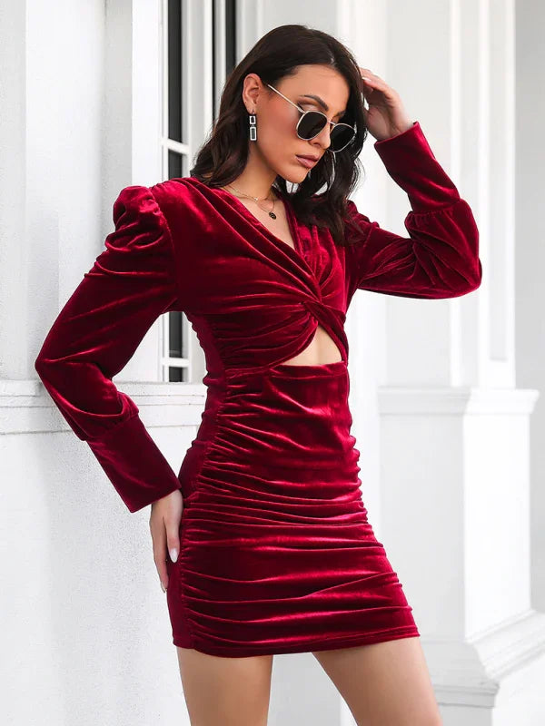 Elegant Velvet Bodycon Mini Dress