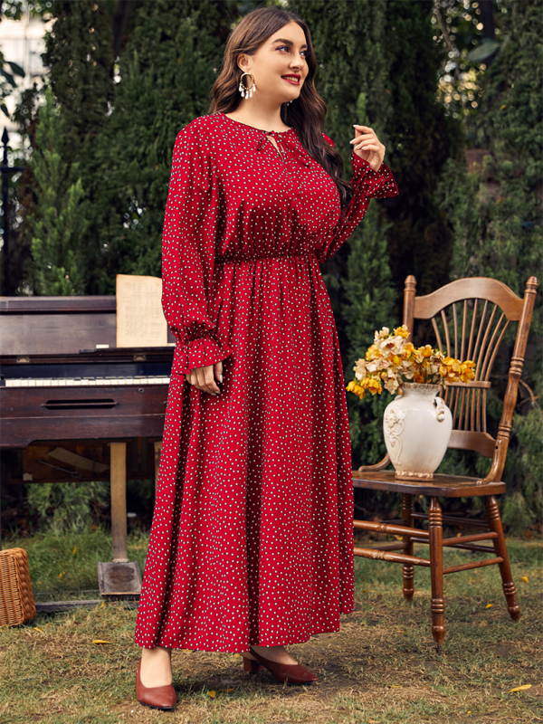 Flowing Polka Dot Maxi Dress