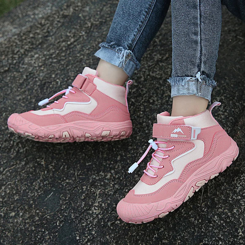 Kids' Boots - Athletic Kids Hiking Ankle Boots Sneakers - Lace-Up Velcro All-Season Shoes