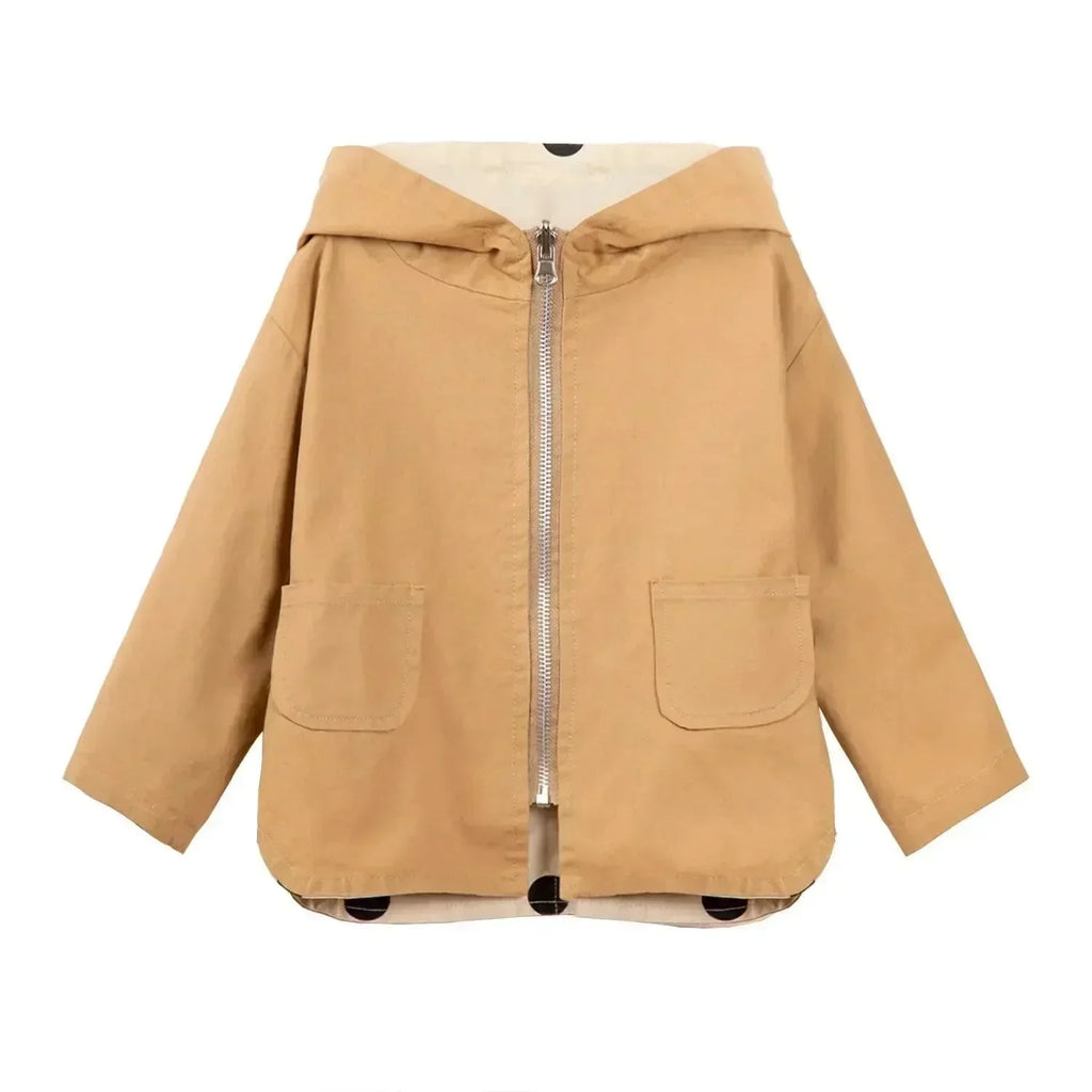 Kids Hooded Windbreaker Jacket Casual Style