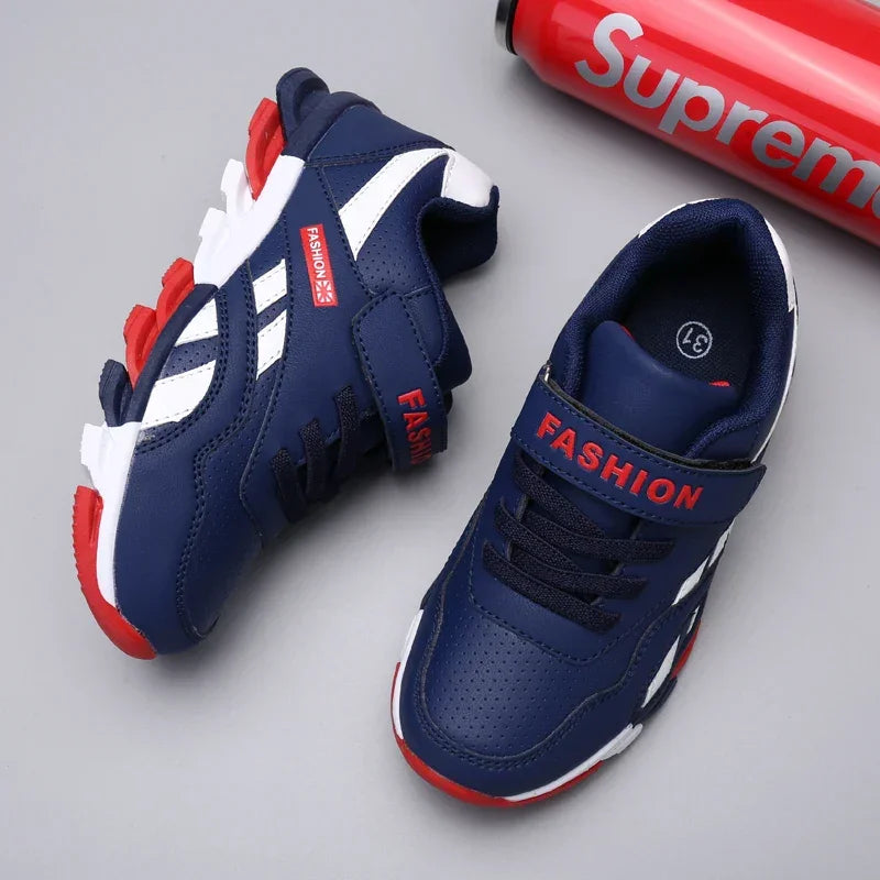 Kids' Sneakers - Low-Top Kids Sneakers - Hook-Loop Velcro Lace-Up All-Season Shoes-Sneakers-LeStyleParfait