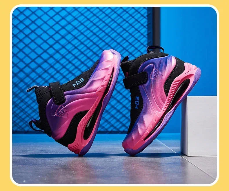 Kids' Sneakers - Mid-Top Kids High Tops Sneakers - Lace-Up Velcro All-Season Shoes-Sneakers-LeStyleParfait