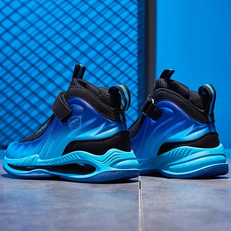 Kids' Sneakers - Mid-Top Kids High Tops Sneakers - Lace-Up Velcro All-Season Shoes-Sneakers-LeStyleParfait