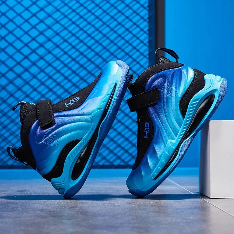 Kids' Sneakers - Mid-Top Kids High Tops Sneakers - Lace-Up Velcro All-Season Shoes-Sneakers-LeStyleParfait