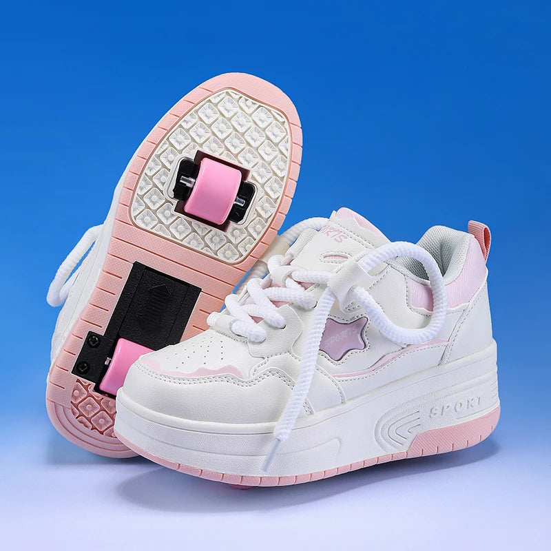 Kids' Sneakers - Platform Kids Sneakers - Lace-Up All-Season Shoes