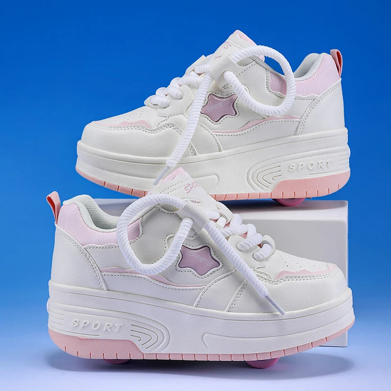 Kids' Sneakers - Platform Kids Sneakers - Lace-Up All-Season Shoes