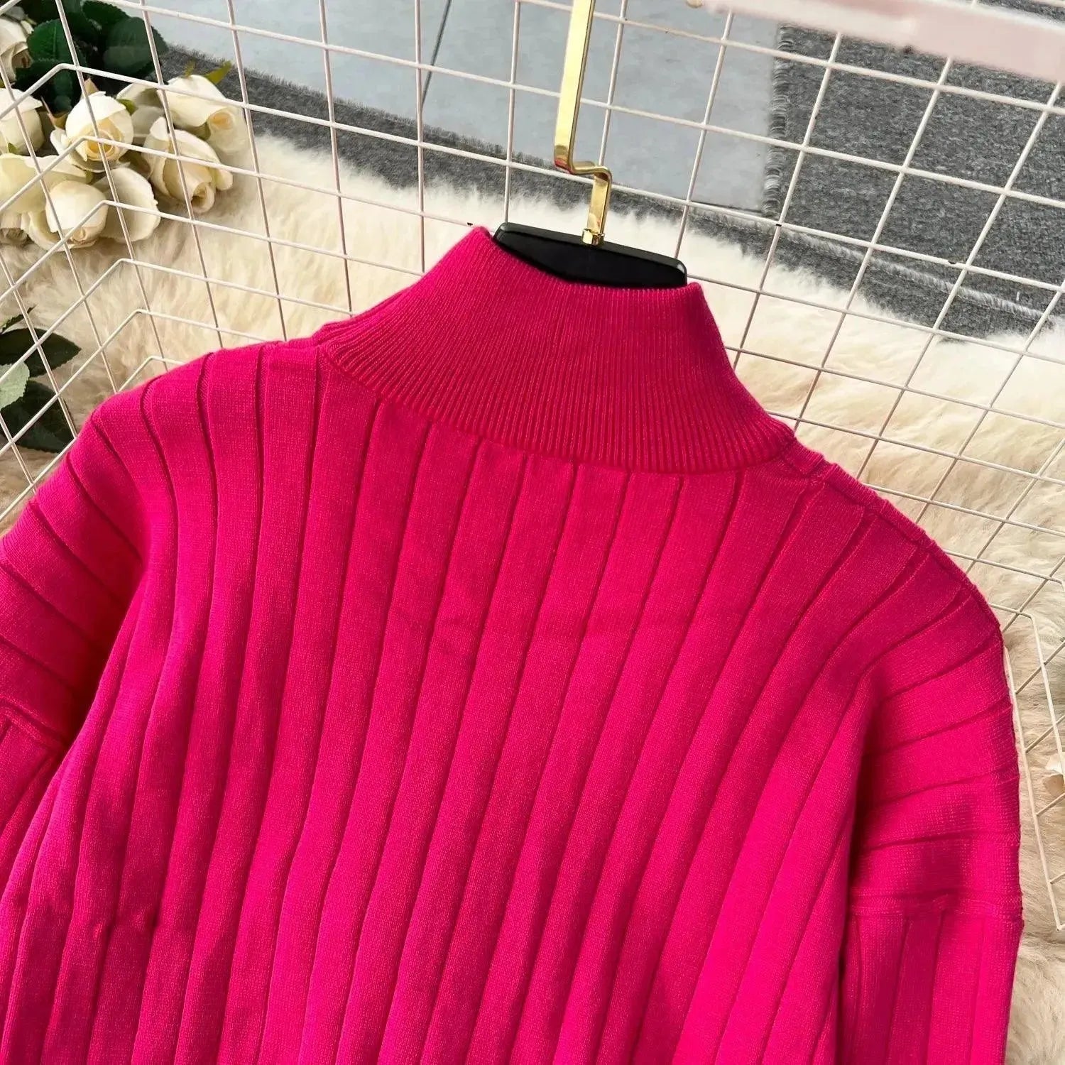LSP SWEATER Cozy Women Casual Ribbed Two-Piece Sweater Set