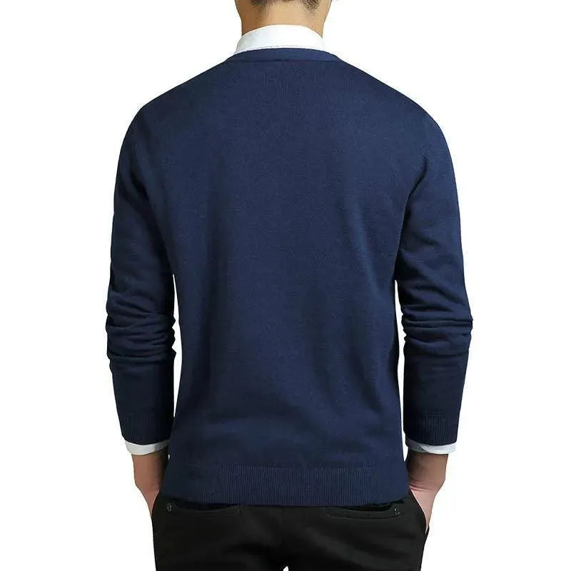 LSP SWEATER Men Plain V-Neck Cardigan