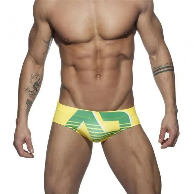 Men Abstract Sporty Swim Briefs