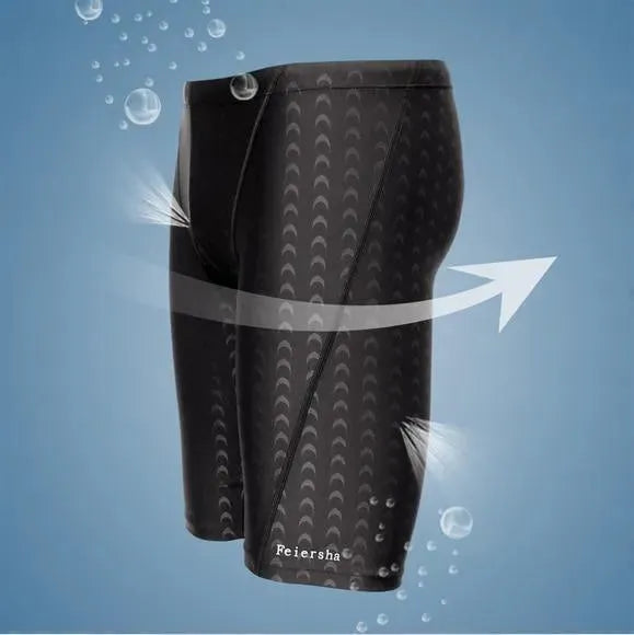 Men Black Sporty Swim Shorts