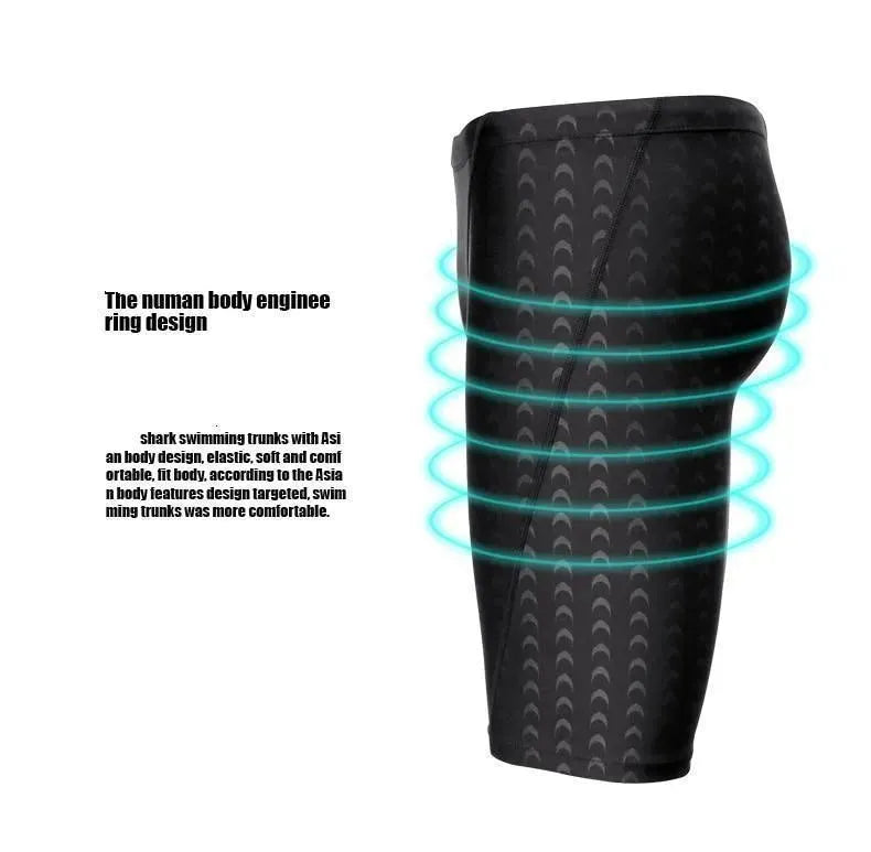 Men Black Sporty Swim Shorts