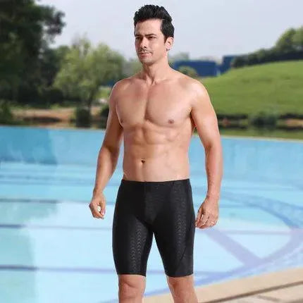 Men Black Sporty Swim Shorts