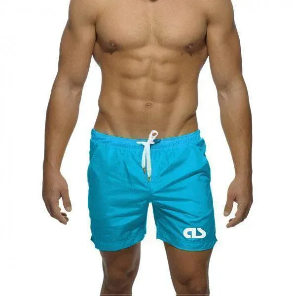 Men Black White Sporty Swim Shorts