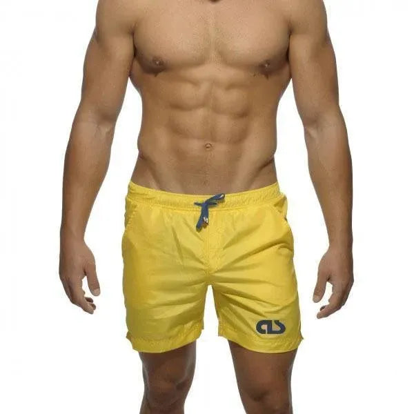 Men Black White Sporty Swim Shorts