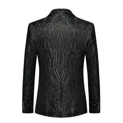 Men Blazer - Black Sequin Blazer