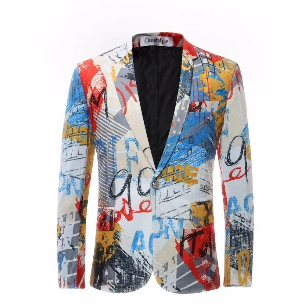 Men Blazer - Graffiti Party Blazer fashion image