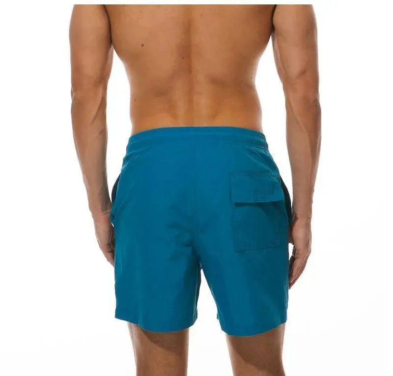 Men Blue Minimalist Swim Shorts