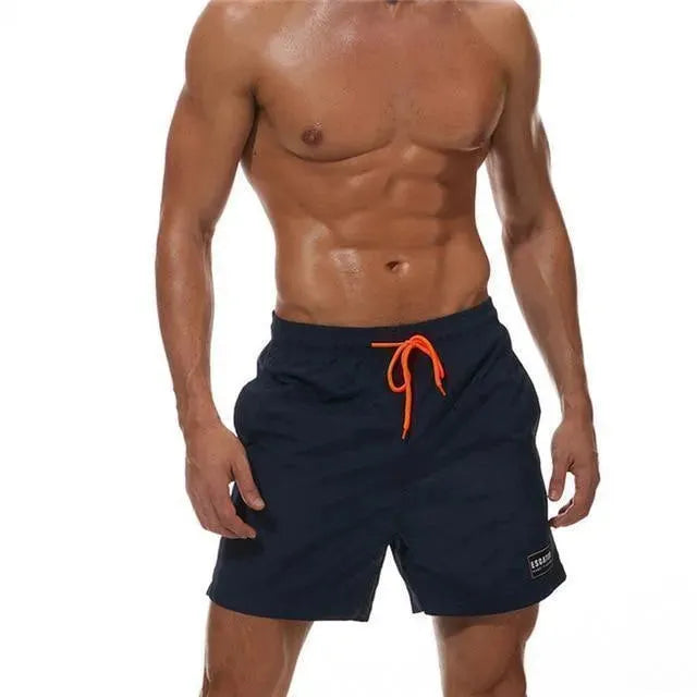 Men Blue Minimalist Swim Shorts
