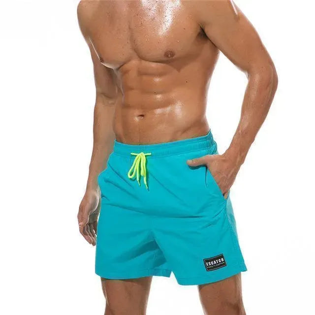 Men Blue Minimalist Swim Shorts