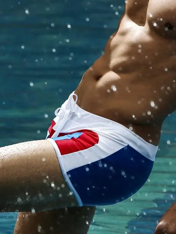 Men Colorblock Swim Shorts