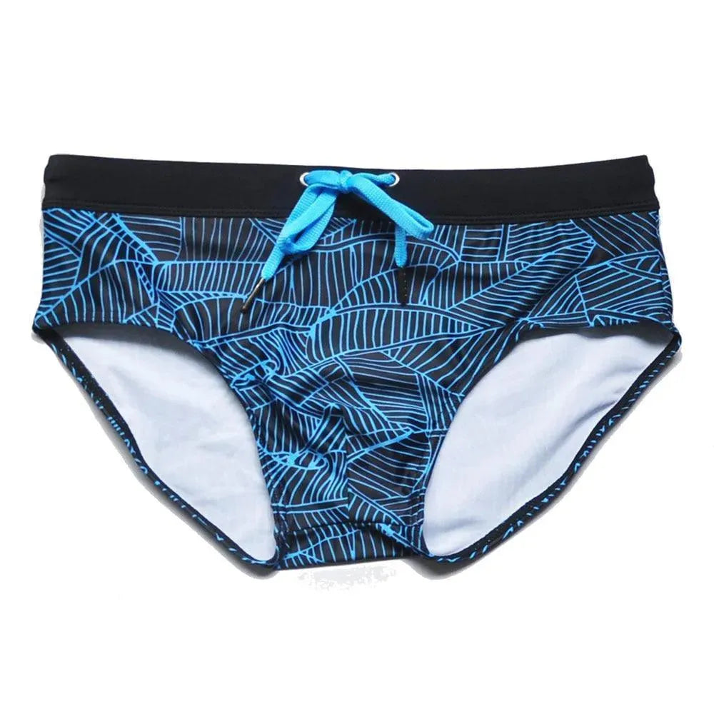 Men Flamingo Animal Print Swim Briefs