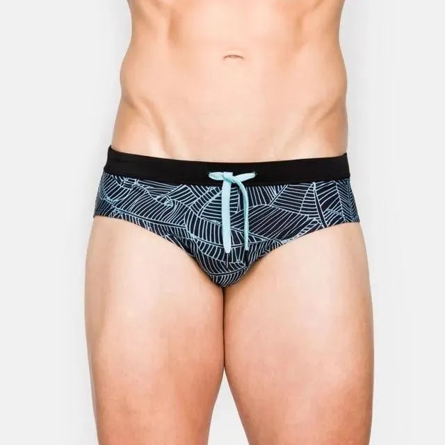 Men Flamingo Animal Print Swim Briefs