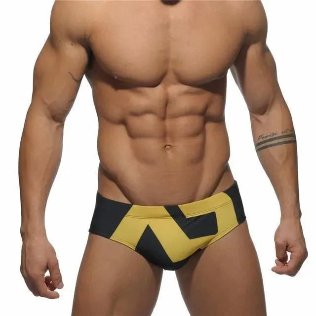 Men Geometric Swim Briefs