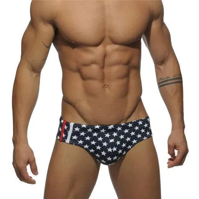 Men Geometric Swim Briefs