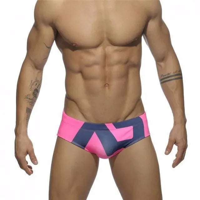 Men Geometric Swim Briefs