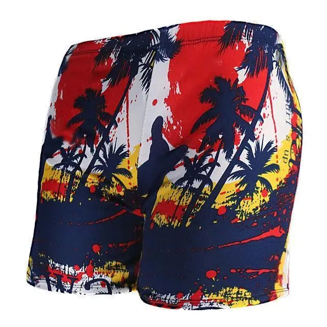 Men Multicolor Abstract Swim Shorts