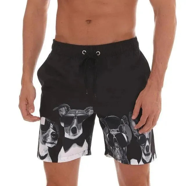 Men Multicolor Abstract Swim Shorts
