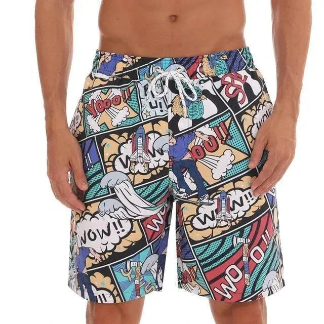 Men Multicolor Abstract Swim Shorts