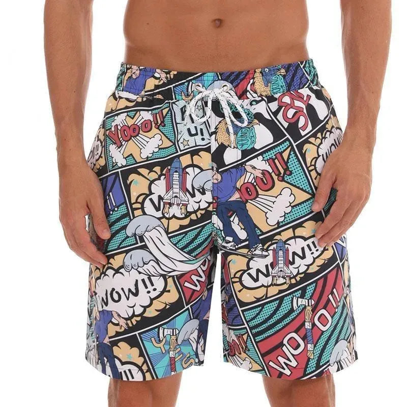 Men Multicolor Abstract Swim Shorts