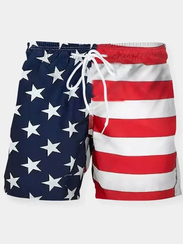 Men Patriotic Swim Shorts