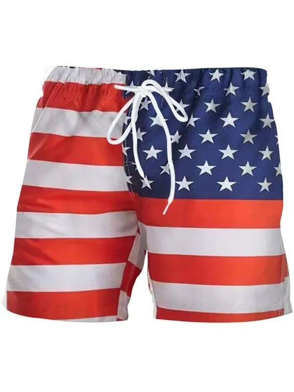 Men Patriotic Swim Shorts