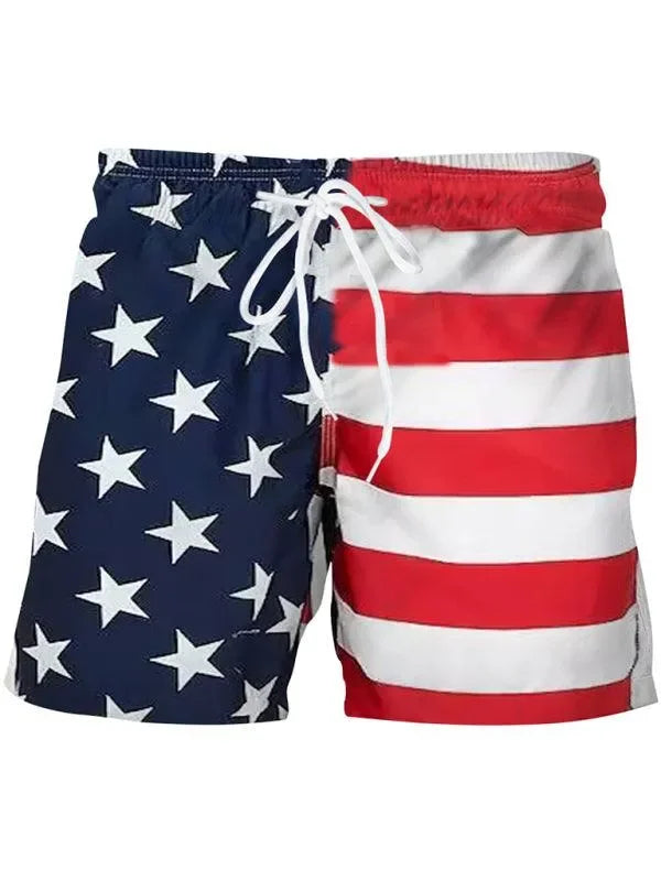 Men Patriotic Swim Shorts