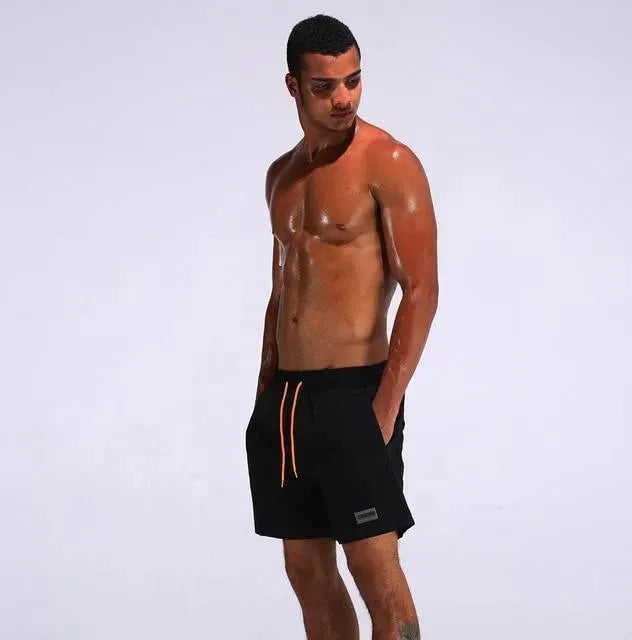 Men Pink Adjustable Swim Shorts