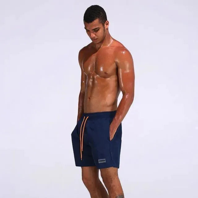 Men Pink Adjustable Swim Shorts