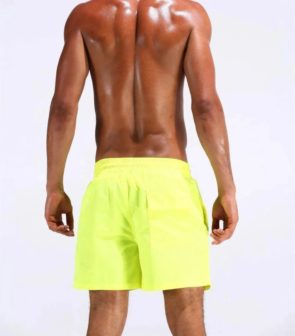 Men Pink Adjustable Swim Shorts