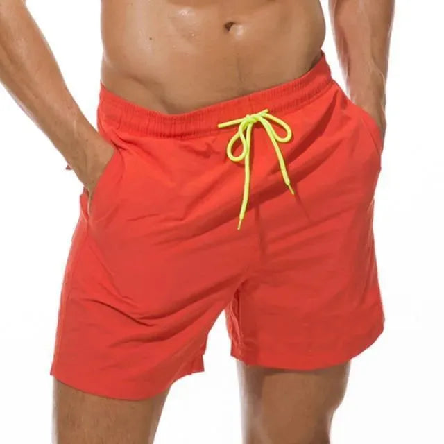 Men Pink Sporty Swim Shorts