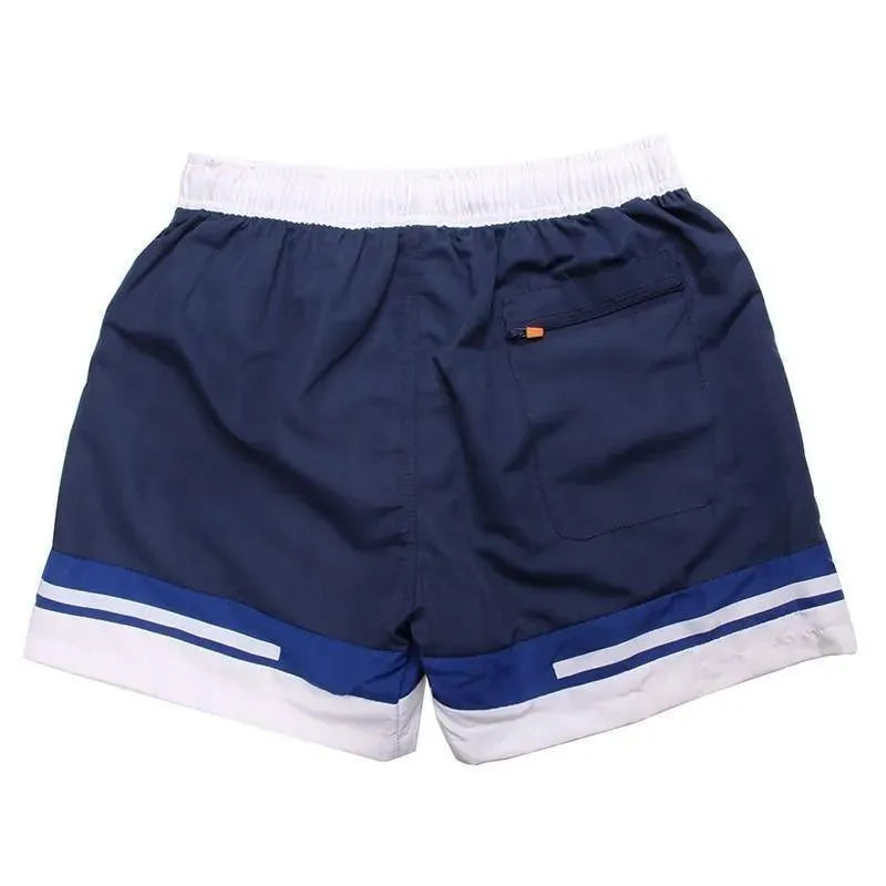 Men Retro Colorblock Swim Shorts