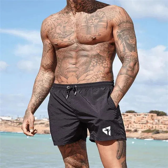 Men Striped Swim Shorts