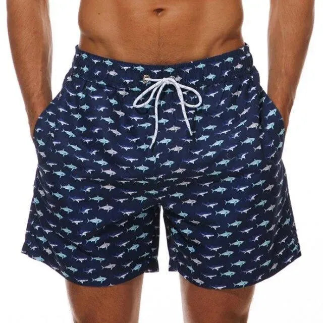 Men Striped Swim Shorts
